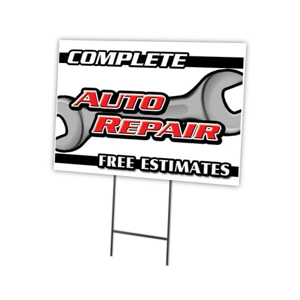 Signmission Complete Auto Repair Fr Yard & Stake outdoor plastic coroplast window, 1824 Complete Auto Repair Fr C-1824 Complete Auto Repair Fr - main